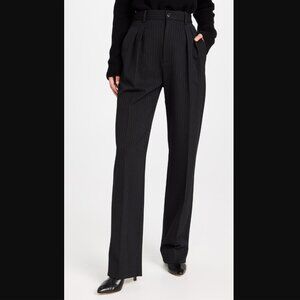 Nili Lotan 99% Wool Made in USA Pleated High Rise Tapered Trousers Etienne